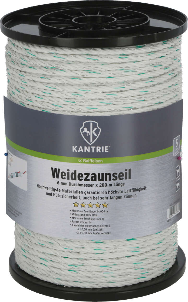 KANTRIE Weidezaunseil für lange Zaunanlagen